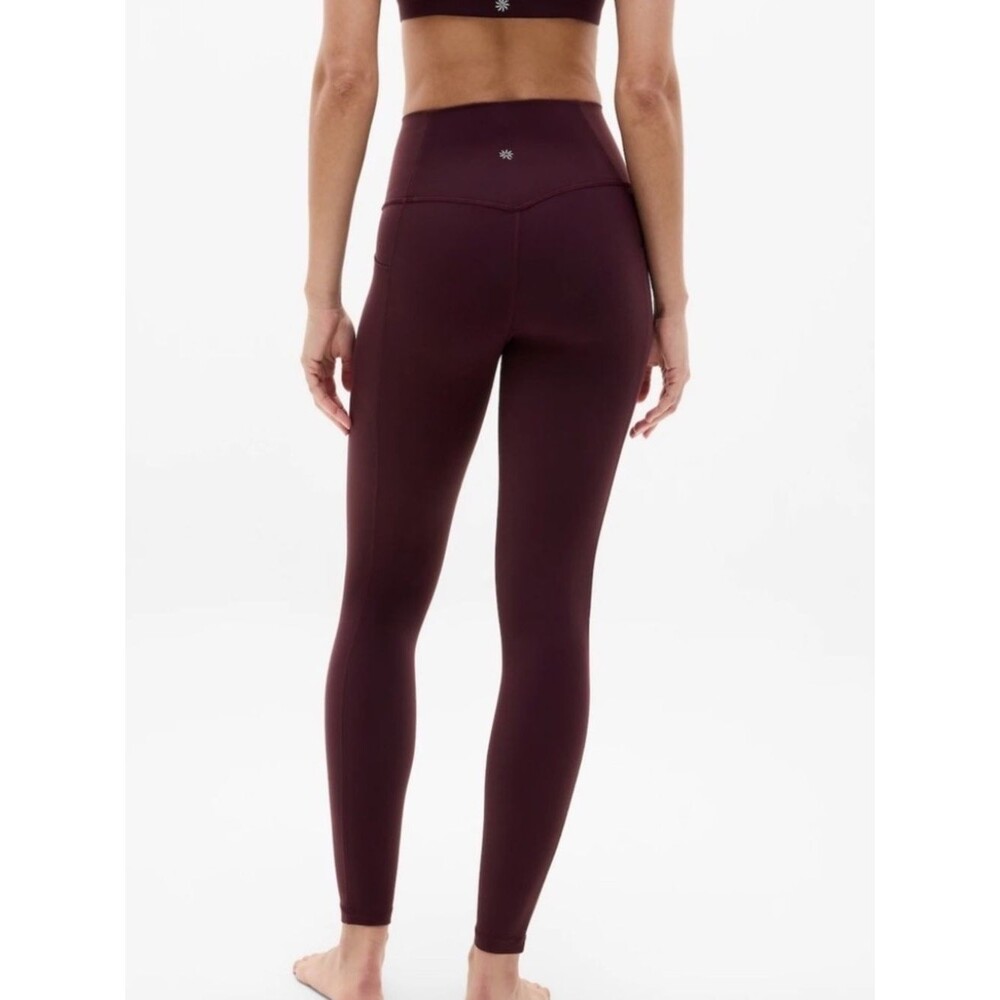 Athleta Salutation Stash Pocket Full Length High-Rise Plum Performance Leggings